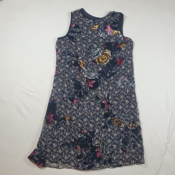 Max Studio Floral Velvet Burnout Dress Women Small Black Whimsigoth Forest Fairy - Picture 5 of 9